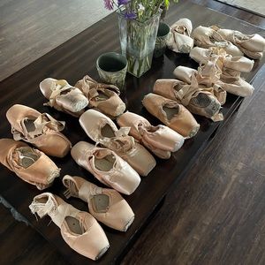 Worn out pointe shoes